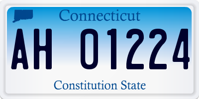 CT license plate AH01224