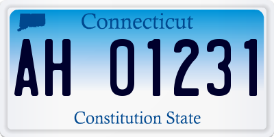 CT license plate AH01231