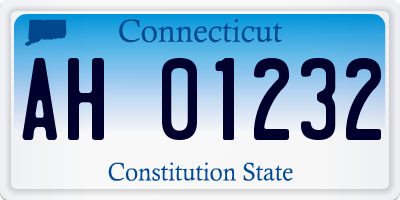 CT license plate AH01232