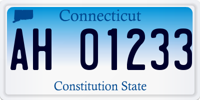 CT license plate AH01233