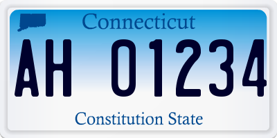 CT license plate AH01234