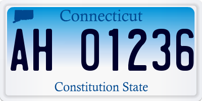 CT license plate AH01236