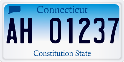 CT license plate AH01237