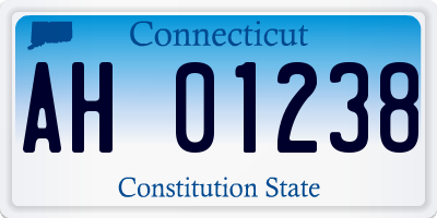 CT license plate AH01238