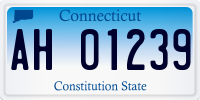 CT license plate AH01239