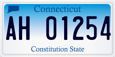 CT license plate AH01254