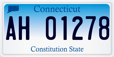 CT license plate AH01278