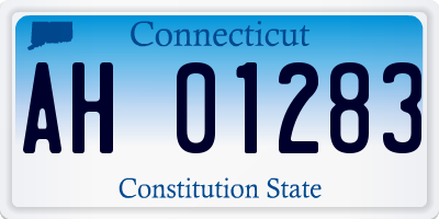 CT license plate AH01283