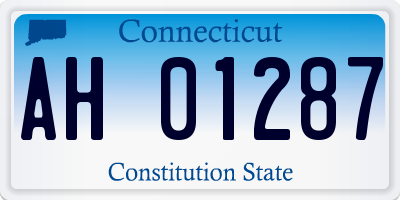 CT license plate AH01287