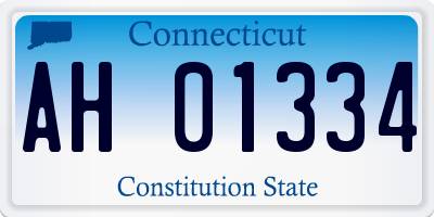 CT license plate AH01334