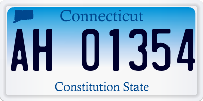 CT license plate AH01354