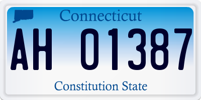 CT license plate AH01387