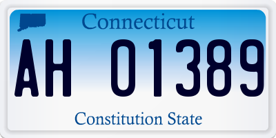 CT license plate AH01389