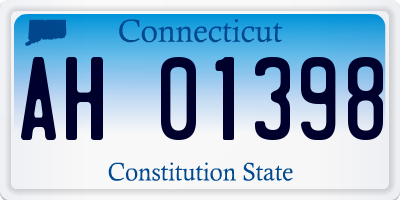 CT license plate AH01398