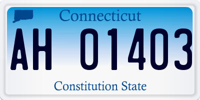 CT license plate AH01403