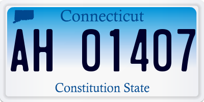 CT license plate AH01407