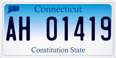 CT license plate AH01419