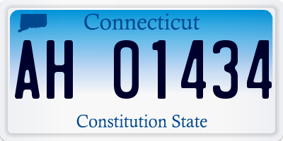 CT license plate AH01434