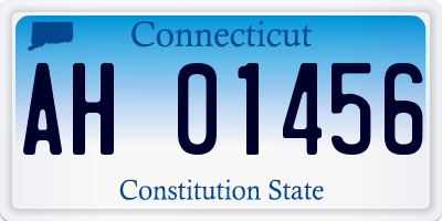 CT license plate AH01456