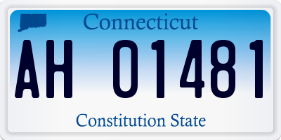 CT license plate AH01481