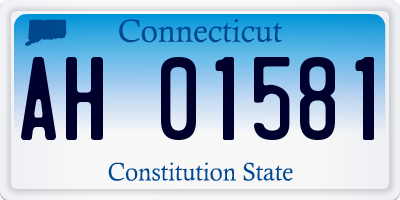 CT license plate AH01581