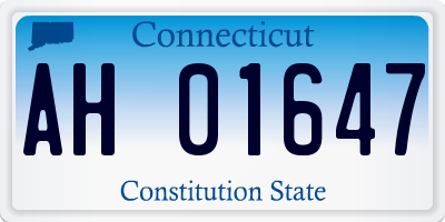 CT license plate AH01647