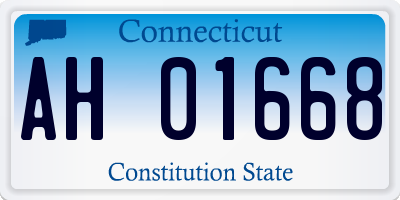 CT license plate AH01668