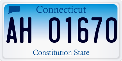 CT license plate AH01670