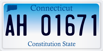 CT license plate AH01671