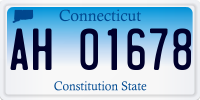 CT license plate AH01678