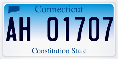 CT license plate AH01707