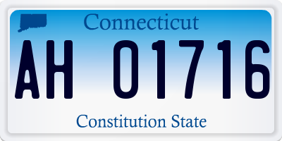 CT license plate AH01716