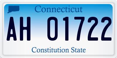 CT license plate AH01722