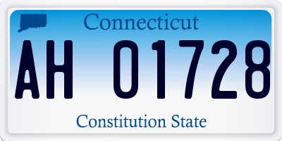 CT license plate AH01728