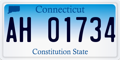 CT license plate AH01734