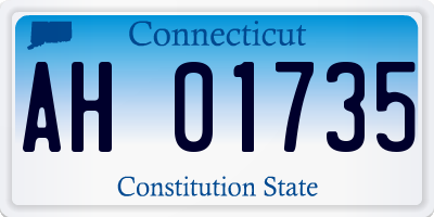 CT license plate AH01735