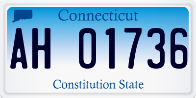 CT license plate AH01736