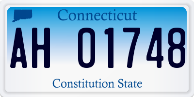 CT license plate AH01748