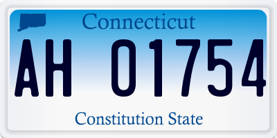 CT license plate AH01754