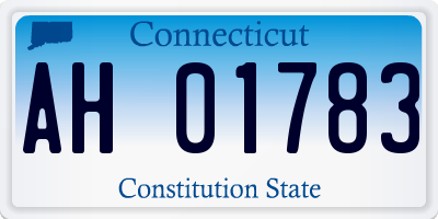 CT license plate AH01783