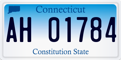 CT license plate AH01784