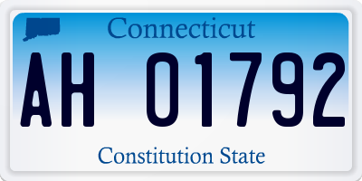 CT license plate AH01792