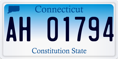 CT license plate AH01794