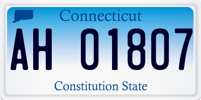 CT license plate AH01807