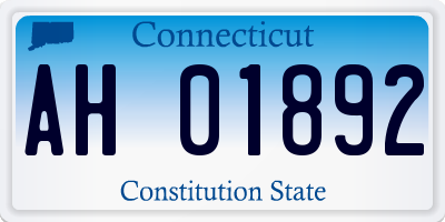 CT license plate AH01892