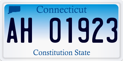 CT license plate AH01923