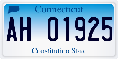 CT license plate AH01925
