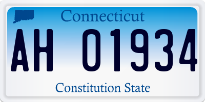CT license plate AH01934