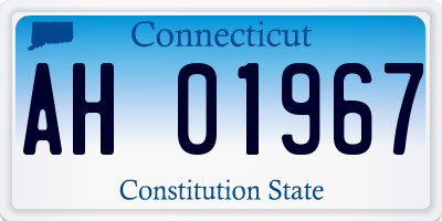 CT license plate AH01967