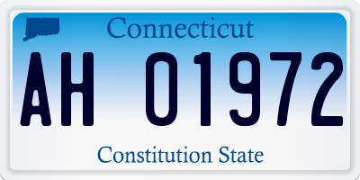 CT license plate AH01972